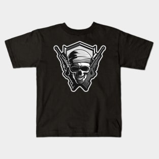 Skull with the Guns Kids T-Shirt